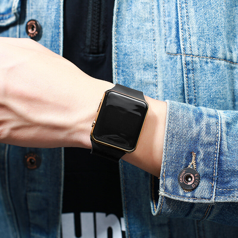 Gumowy silikonowy zegarek LED Dziewczęcy zegarek na rękę Wodoodporna bransoletka sportowa unisex Moda Nowy cyfrowy