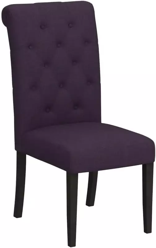 Leviton Solid Wood Tufted Parsons Dining Chairs, Set of 2, Purple