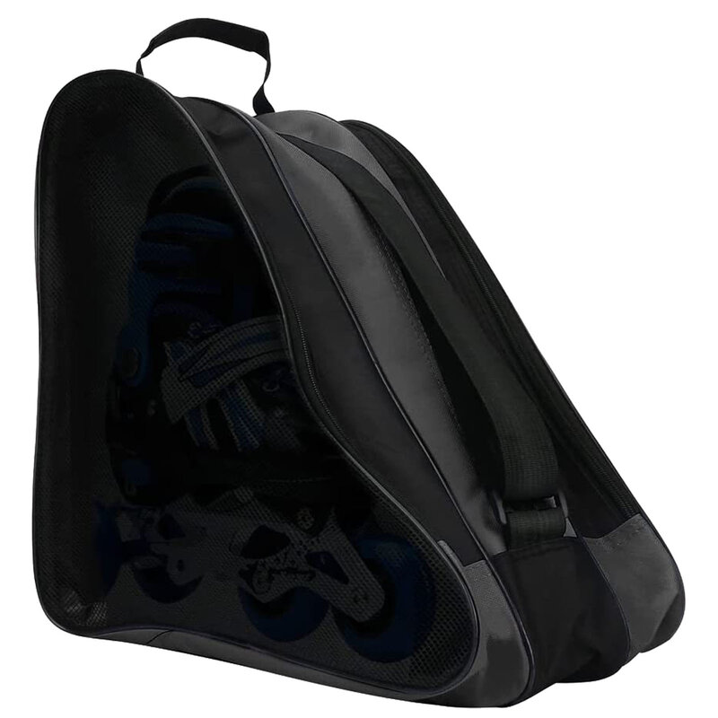 ローラースケートバッグユニセックススケートバッグ、調節可能なショルダーストラップアイススケートバッグ、3層容量ポケット付き
