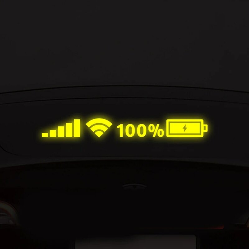 สติกเกอร์ติดรถยนต์ WiFi สติ๊กเกอร์ระดับแบตเตอรี่สัญญาณไวนิลสะท้อนแสงแบบปรับแต่งได้สติกเกอร์ตกแต่งรถยนต์อุปกรณ์เสริม