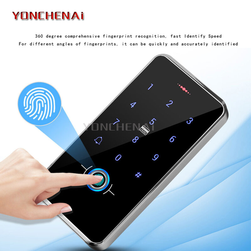 Impermeável Backlight Touch Door Access Control System, Biometria Impressão Digital, NFC Teclado, IP68, Atacado