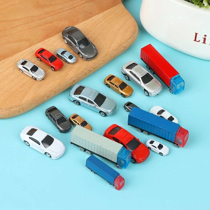 Hot!1:100-200 Dollhouse Miniature Car Truck Container Large Vehicle Model Car Toy Kids Bauble Doll