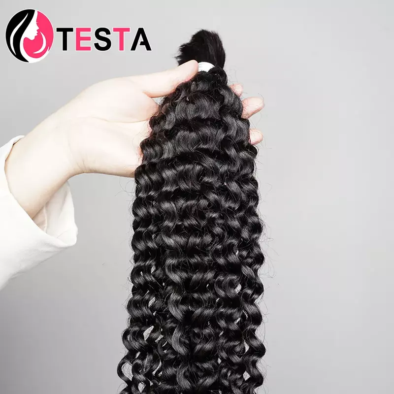 Объемные человеческие волосы для плетения, кудрявые волосы Remy, индийские волосы 10-28 дюймов, без плетения, натуральный цвет, наращивание волос для женщин 100 г/шт.