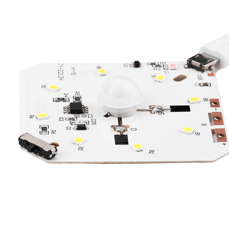 Módulo de Sensor de cuerpo humano infrarrojo, placa de circuito de luz nocturna LED, carga USB con detección de luz, luz blanca/cálida