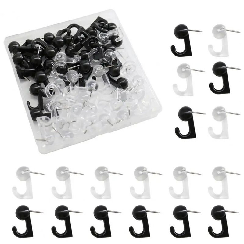 Map Pin with Plastic Box Compact Map Pin Versatile Office Home Supplies 50pcs Push Pin with Hook Plastic Box for Cork Bulletin