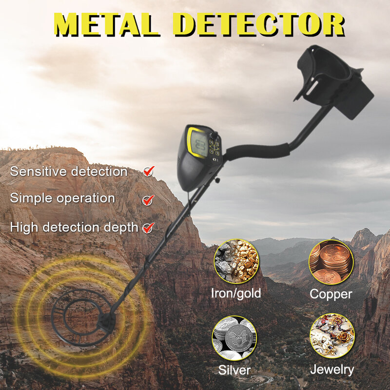 新しいメタル検出器md4060地下金属ロケーター宝物ハンティングデバイス調整可能なモードポインティング機能