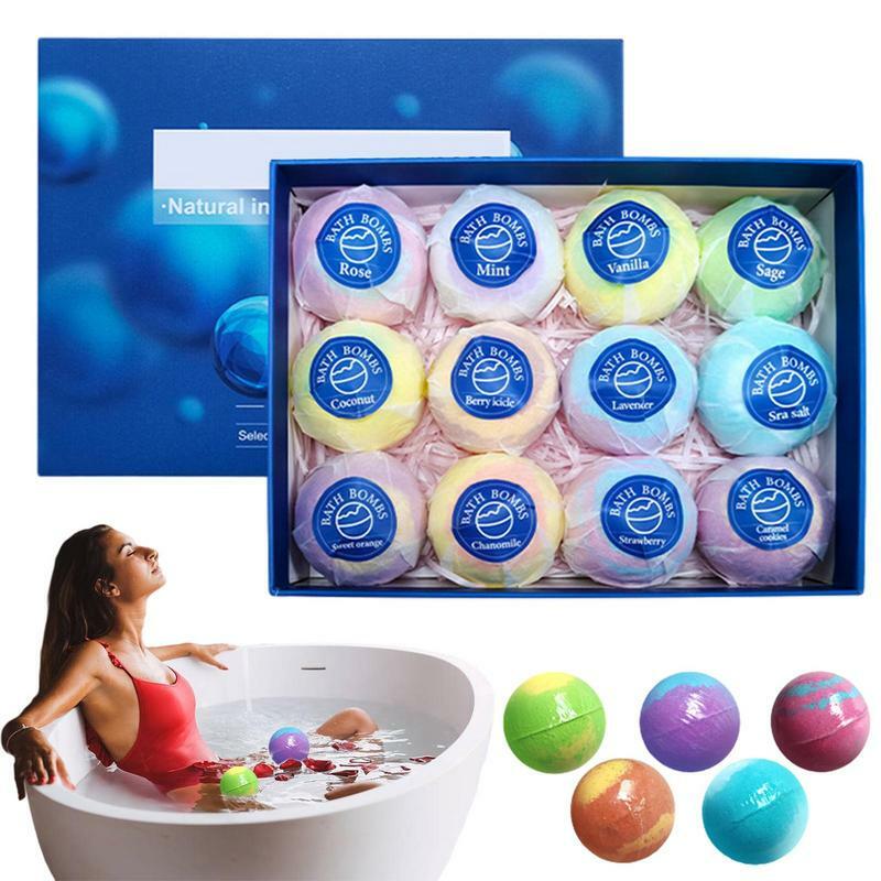12 pz/scatola bombe da bagno palla da pediluvio Essentiall Oil Bubble Bath Ball aromaterapia doccia Steamers SPA Fizzies bombe da bagno