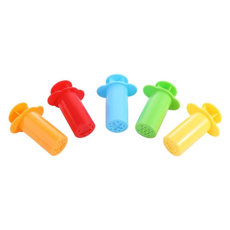 Mainan DIY 5 buah/Set Aksesori mainan plastisin 5 Alat ekstruder warna tanah liat pintar Set ekstruder adonan assesories warna acak
