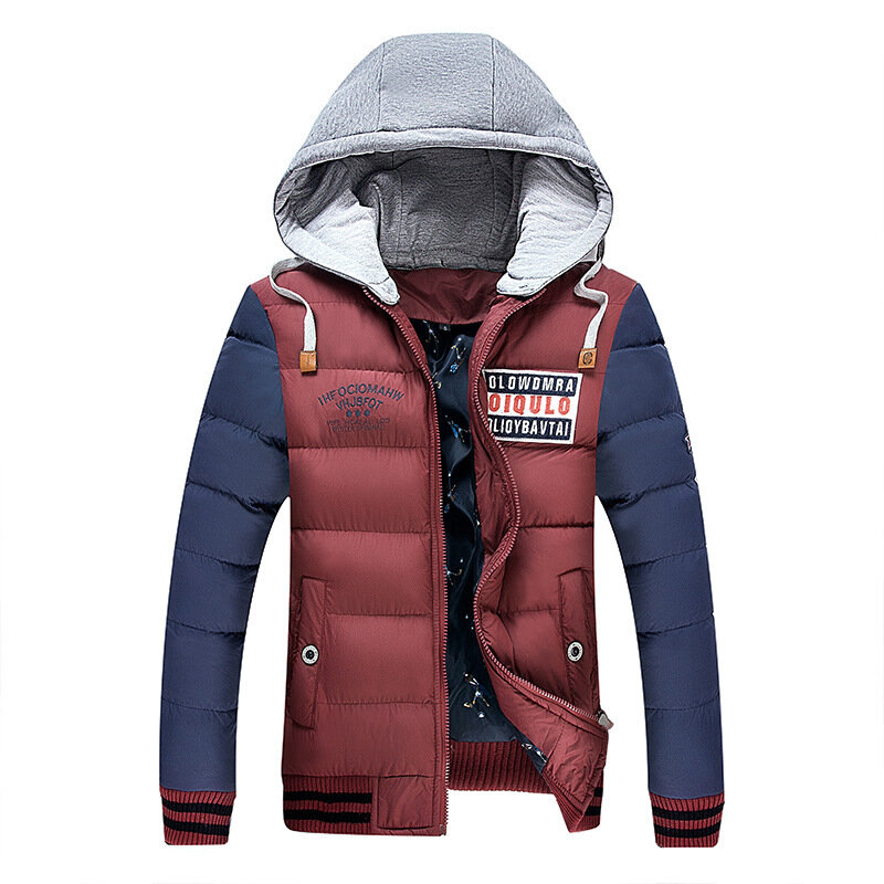 Men's 2022 New Style Personalized Street Culture Thickened Fashion  Cotton Padded Clothes Warm Hooded