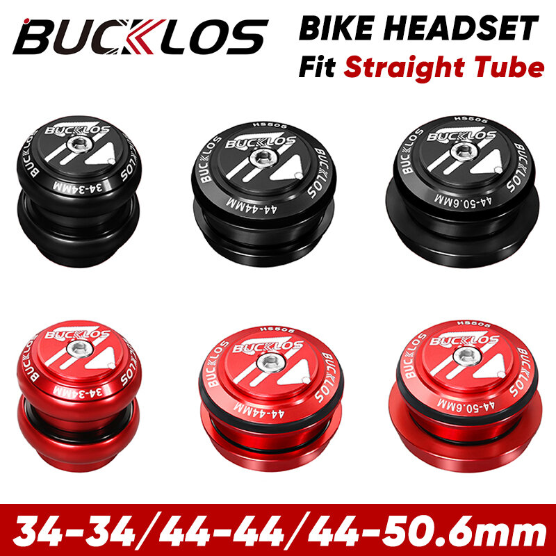 BUCKLOS MTB Road Bicycle Headset CNC 1-1/8" 28.6mm Straight Tube Bike Fork Headset Double Sealed Bearing Bowl Set 34mm 44mm