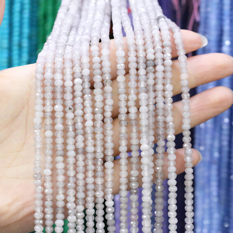Heiße Halbe del stein perlen kleine facettierte lose Kristall perle für Modeschmuck machen DIY Halskette Armband Accessoires