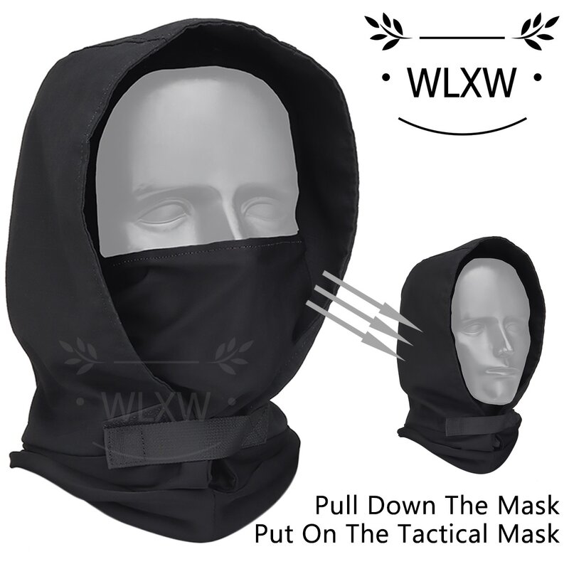 Taktische Airsoft Maske Sturmhaube Maske Kombination anzug, Cyberpunk taktische Maske Outdoor Reiten Halloween Maske, für Cosplay CS Gam