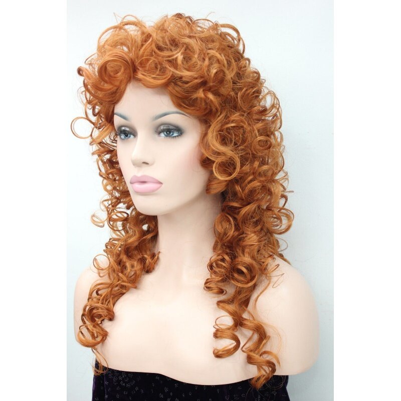 Modne damskie peruki kręcone 60cm długie włosy syntetyczne peruka luźne loki kolor 130A