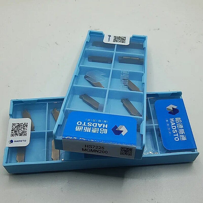 10pcs MGMN200 HS7225 MGMN200 2.0mm HADSTO carbide inserts Fine ground Cut off Slotting inserts For Stainless steel