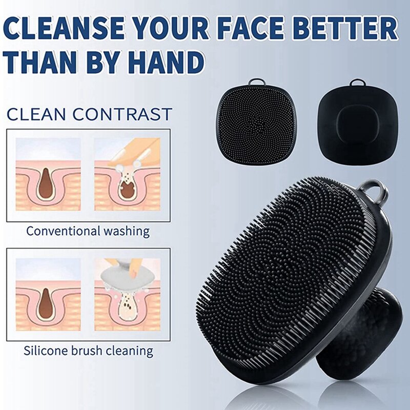 جهاز تنظيف الوجه من السيليكون ، جهاز تدليك الوجه المقشر اللطيف ، يزيل الجلد الجاف الميت ، ملحقات حمام غسل الوجه