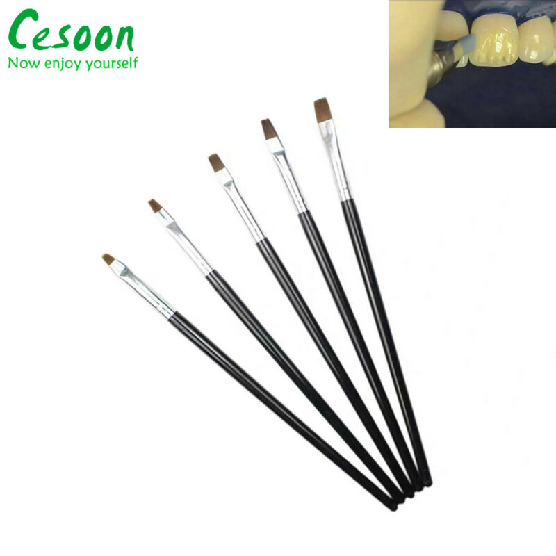 5X Dental Resin Brush Pens Porcelain Teeth Shaping Nylon Dentistry Adhesive Composite Cement Tools Nail Art Acrylic DIY Painting