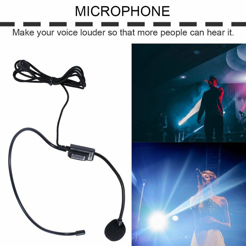 Profissional primeiro Vocal headset com fio, microfone claro som, microfone para voz amplificador falante, jack 3,5mm