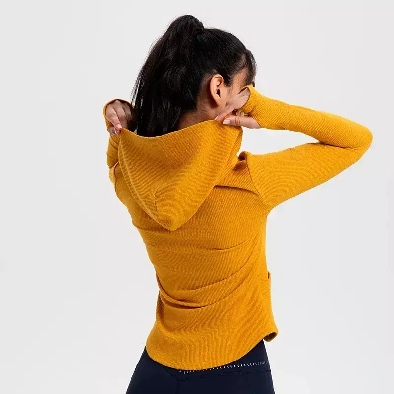 AL Warm Threaded Sweatshirt Women Slim Long Sleeves Quick-drying Zipper Fitness Wear Top Yoga Jacket