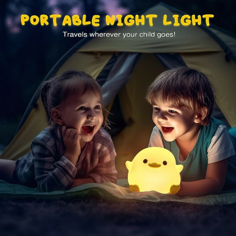 어린이용 LED 야간 조명, Dodo Duck 야간 조명, 20 분 타이머 터치, 침실 거실 충전식 책상 램프