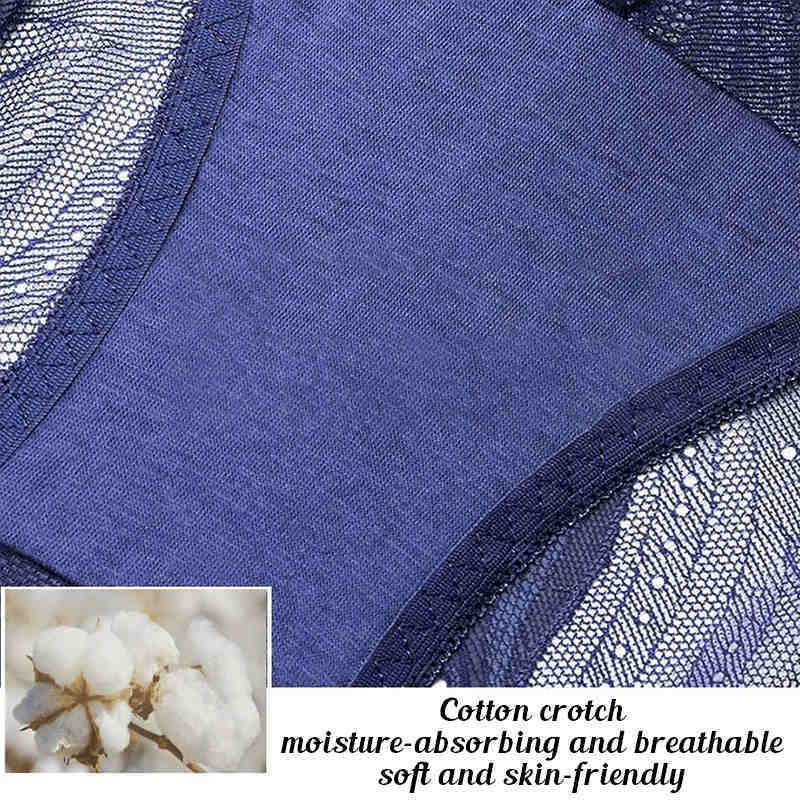 Calcinha de renda de seda artesanal feminina, roupas interiores femininas