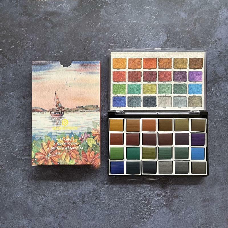 Set di colori Set di 24 colori a lunga durata colori perlescenti kit di pittura artistica multifunzionale per Nail Art Crafts fai da te