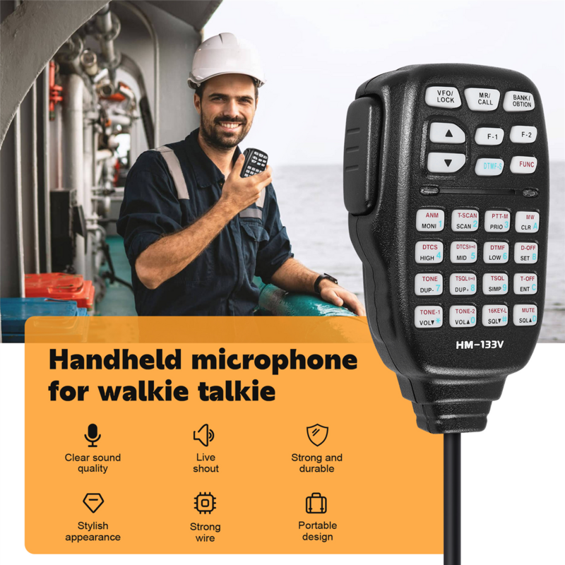Micrófono de mano para Icom, altavoz de hombro para Radio, HM-133, IC-207H, IC-880H, IC-2820H, IC-E282, HM-133, RJ-45, IC-2725E