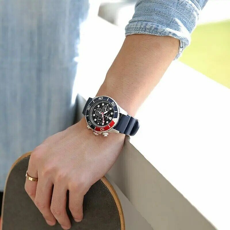 SEIKO-Relógio de pulseira de aço impermeável masculino, quartzo automático, redondo rotativo, série esportiva 5, original, SSC785P1
