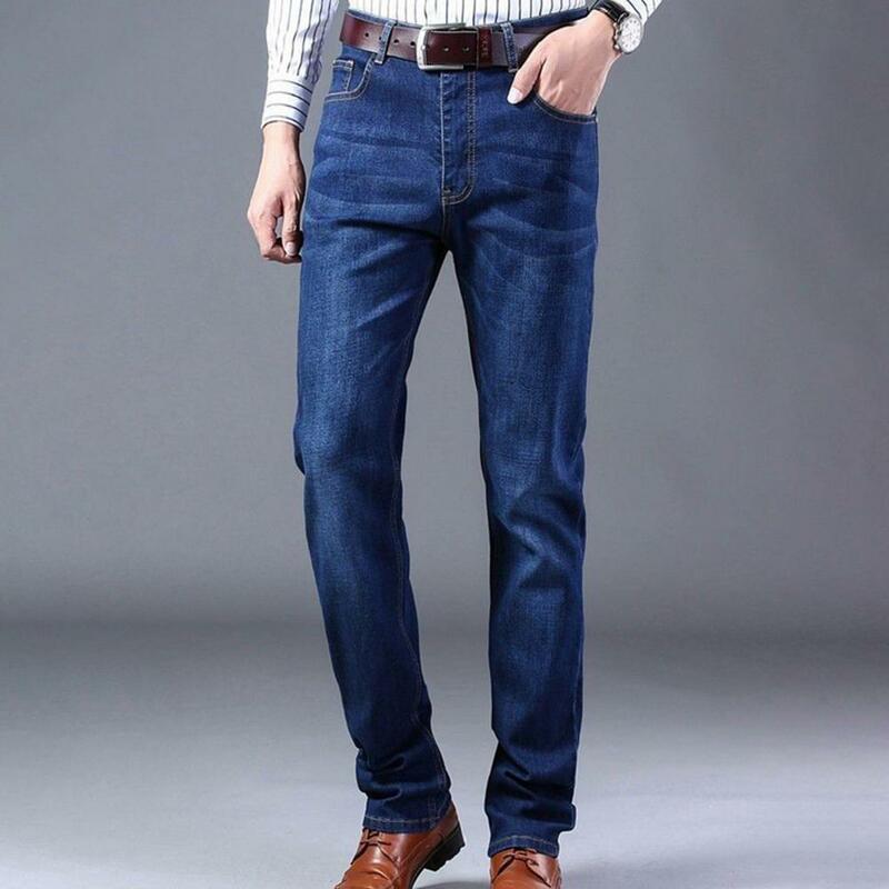 Pantalones vaqueros largos elegantes para hombre, ropa de verano y primavera, color rápido