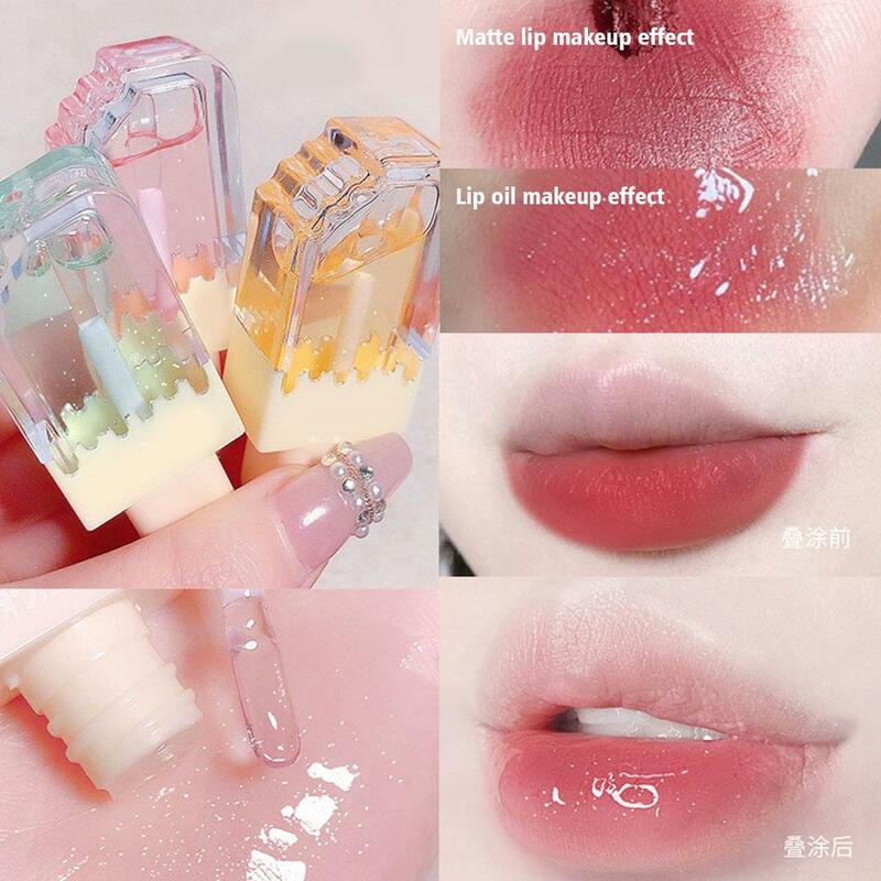 Lovely Ice Cream Moisturizing Lip Balm Moisturizing Crystal Lip Lipgloss Glaze Glitter Lipstick Makeup Jelly Women Z9A1