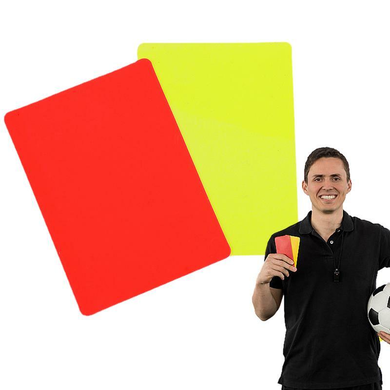 Cartões vermelhos e amarelos do árbitro do futebol do PVC, ferramenta do árbitro do futebol, aviso e ejeção cartões
