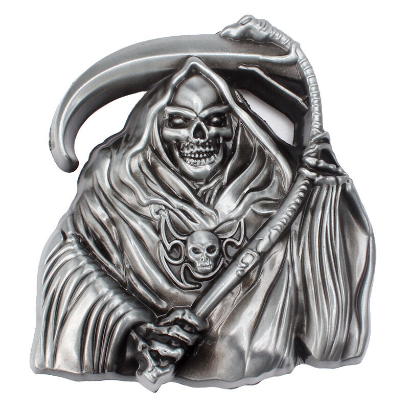 Hebilla de cinturón de Grim Reaper, accesorios de bricolaje, estilo vaquero occidental, hebilla de cinturón lisa, estilo Punk Rock, K37