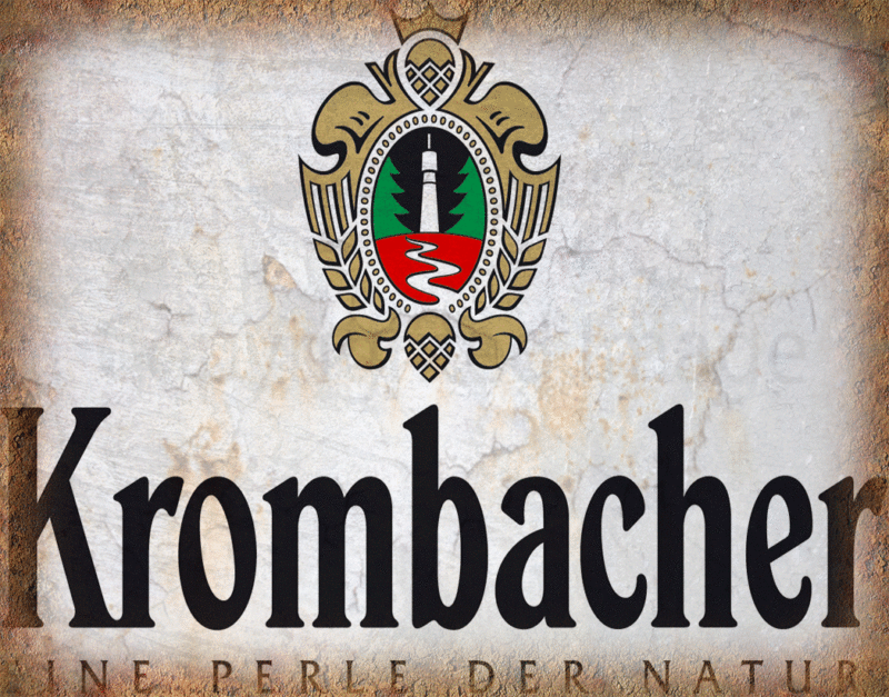 Krombacher ลาเกอร์โลหะเบียร์ผนังป้ายโปสเตอร์ดีบุกโลหะ