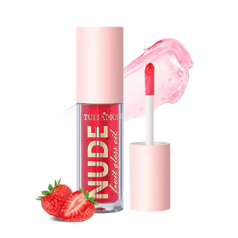 Minyak bibir buah Gloss riasan pemadat bibir warna perawatan berkilau air pelembab tidak lengket bibir seksi Primer Glitter kosmetik Balsem O9x8
