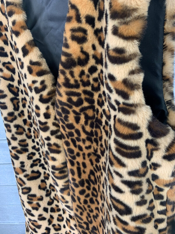 Women Coat Sleeveless Cardigan Covered Button Leopard Print Singlet Fashion Slim Fur Loose Casual Outwear High Street