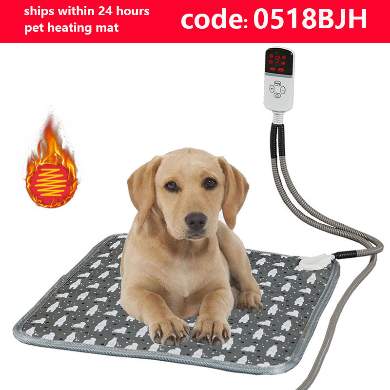Нагревательный коврик для собак, электрическая Водонепроницаемая подставка с таймером, с подогревом, товары для сна