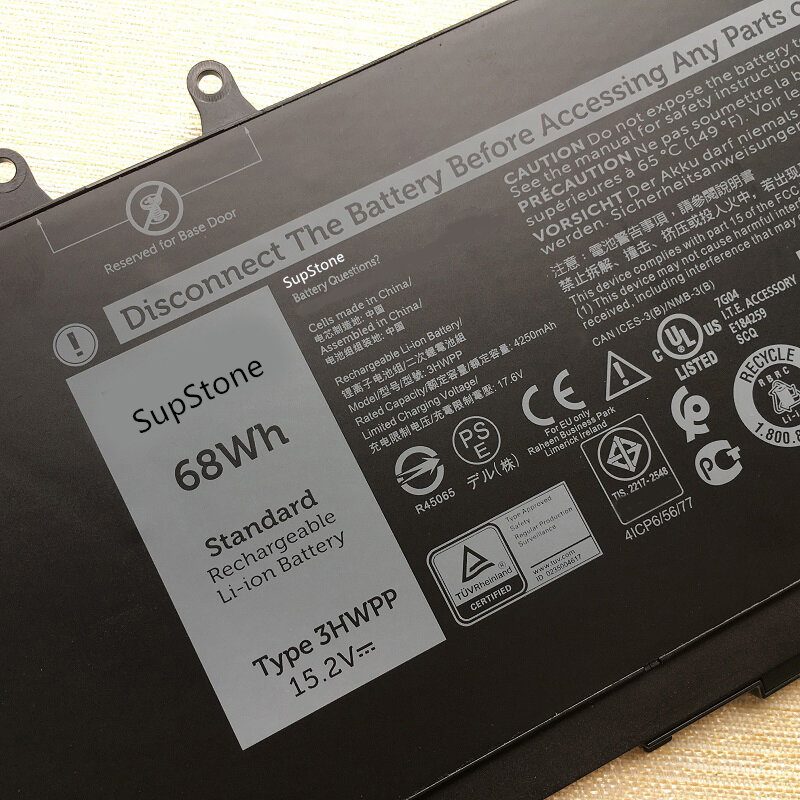 Оригинальный новый аккумулятор SupStone 3HWPP для ноутбука Dell Latitude 5401 5501, точность 3541, P80F003, P98G003, 15,2 в, 68 Втч
