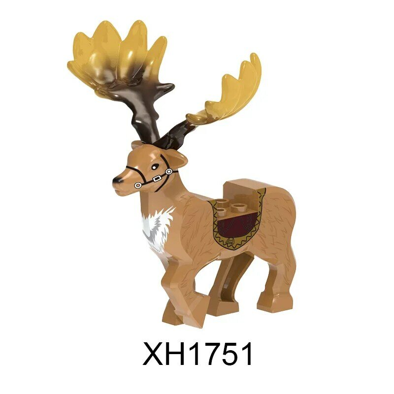 X0319 XH1751 XH1752 XH1784 XH1785 Building Block Toys Christmas Reindeer Megaloceros Douro Mainland Milu Fantasy Starry Sky Deer
