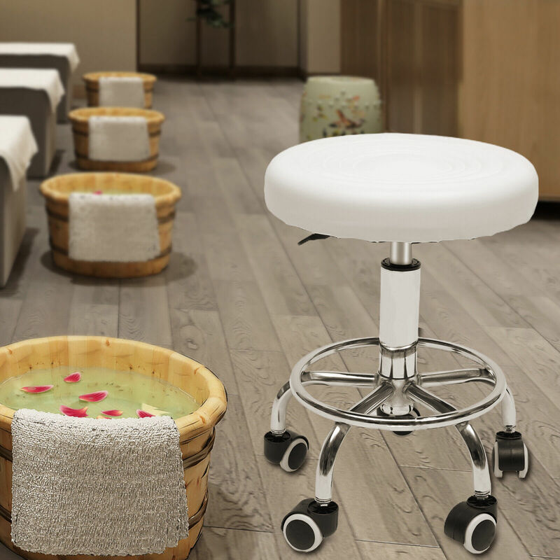 Hydraulic Stool with Adjustable Height for Salon Bars Home Office Rolling Rotating Chairs Equipped W/ 5 Wheels