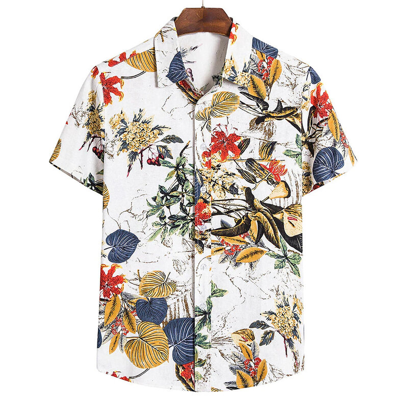 Camisa Floral Masculina Hawaii Shirt Mens Designer Clothes For Harajuku Style High Quality Luxury Men's Blouse Ins