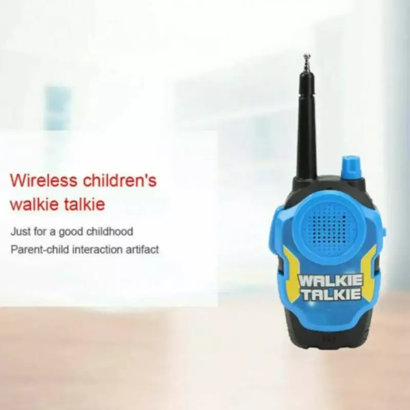 Walkie talkie 2 buah mainan Mini portabel, mainan Radio dua arah genggam untuk Hari Anak hadiah ulang tahun mainan Interphone luar ruangan 2 buah 300M