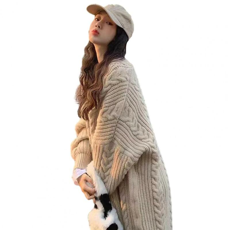 Twist Texture Sweater Coat Stylish Women's Twist Texture Long Sleeve Cardigan Cozy Knit Coat for Autumn/winter Outerwear Autumn