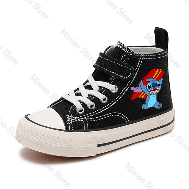 Zapatos de lona de disney para niños y niñas, zapatillas de tenis informales de dibujos animados kawaii, Lilo Stitch, deportivas, cómodas, estampadas