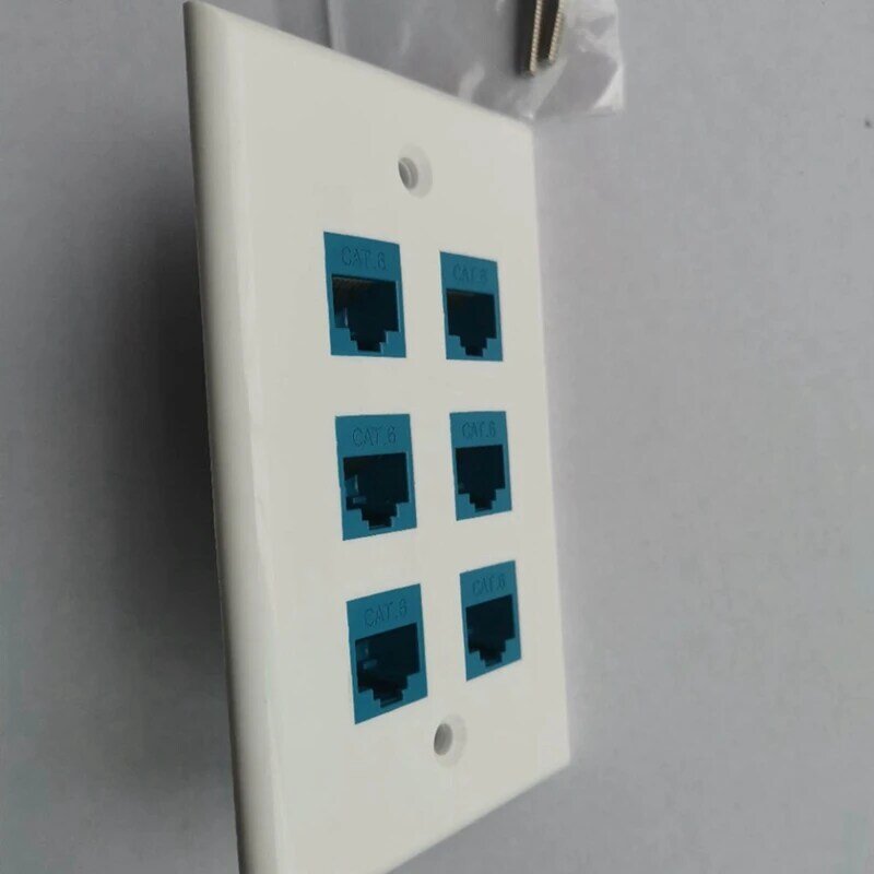 Placa de parede Ethernet com 2x cat 6, fêmea, removível, compatível com cat7/6/6e/5/5e