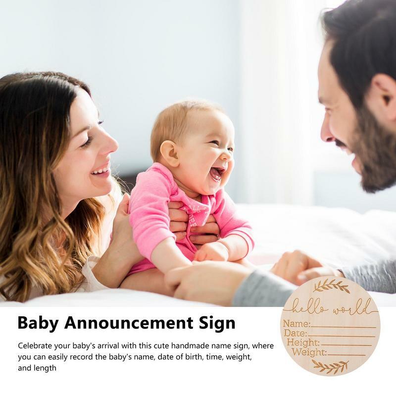 Placa de anuncio de nacimiento, recuerdo de nombre de bebé, señal de Revelación
