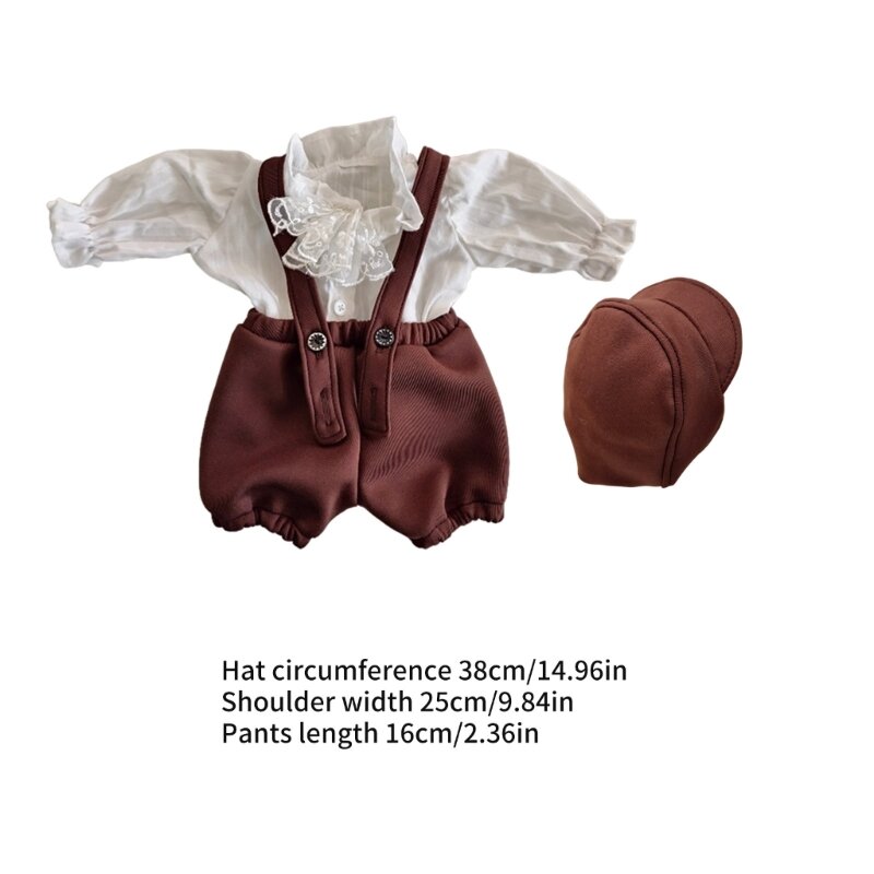 3 unids/set accesorios fotografía recién nacido mameluco para bebé camisa Vintage pantalones cortos sombrero calidad