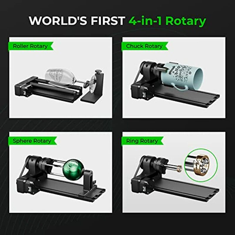 XTool RA2 Pro 4-in-1 Laser Rotary per xTool D1 D1 Pro incisore Laser accessorio rotante per macchine utensili da taglio per incisione Laser