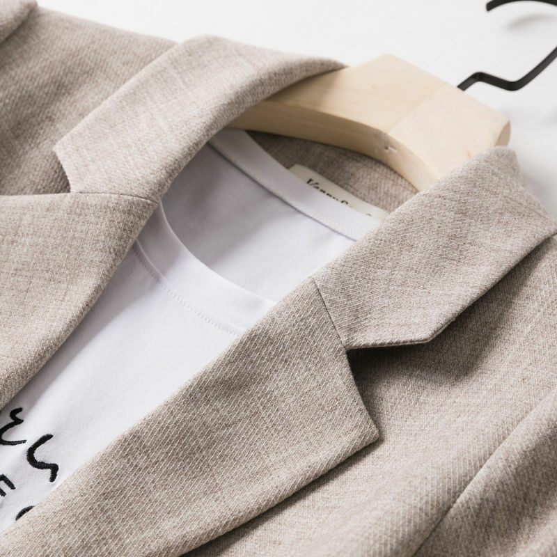 Blazers de retales para mujer, abrigos elegantes de manga larga, holgados, con bolsillos, minimalistas, con un solo botón, para primavera