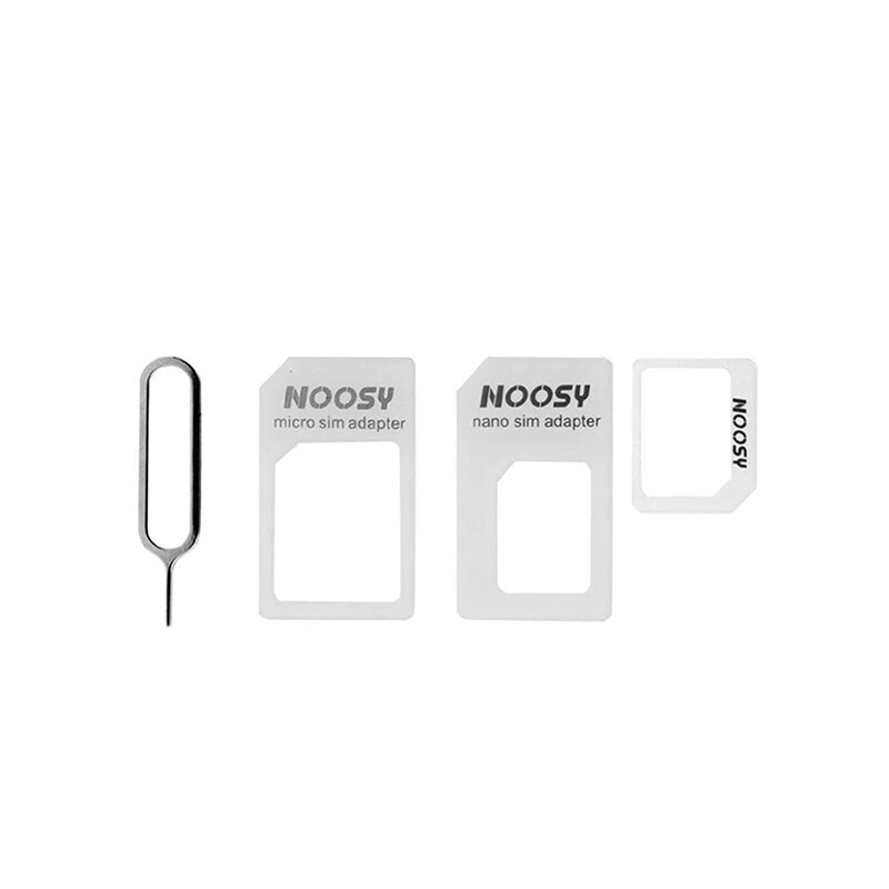 Kit adaptador de cartão SIM noosy, Nano para Micro, Nano para Regular, Micro para Regular com pino ejetor SIM, 100 conjuntos