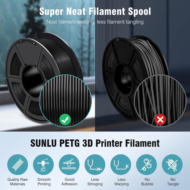 Filamento SUNLU 3D PETG/EASY ABS/TPU/ASA Filamnet 1.75mm 5 rotoli 1KG(TPU 0.5KG/Roll) filamento per stampante 3D per stampante 3D