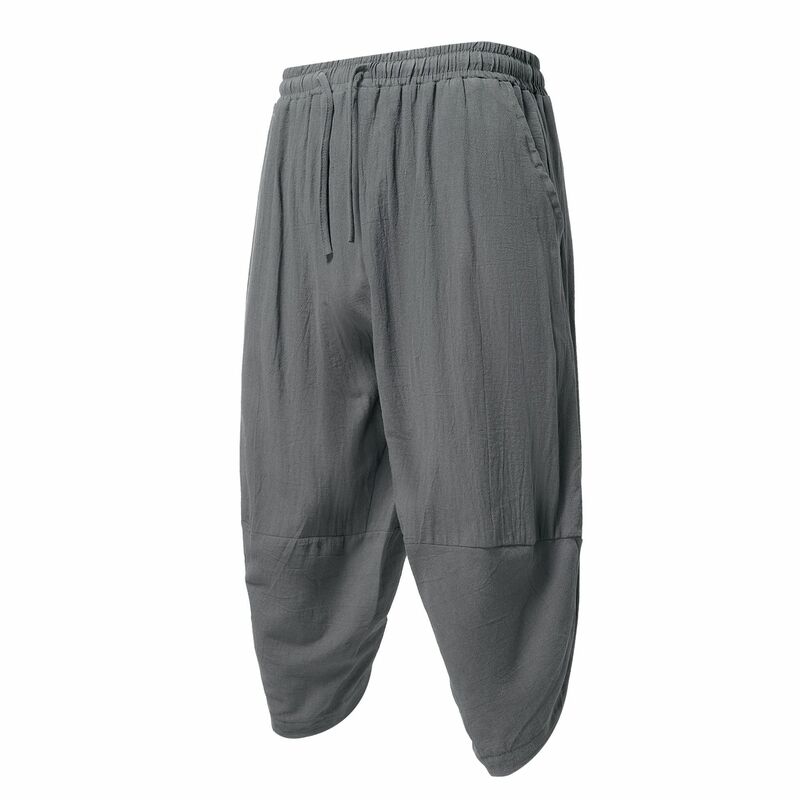 Loose Lace Cotton Linen Shorts Chinoiserie 2023 Summer New Breathable Casual Capris Fashionable Men's Pants Dress Pants